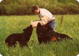 John Capek Teaching His Dogs Protection Skills
